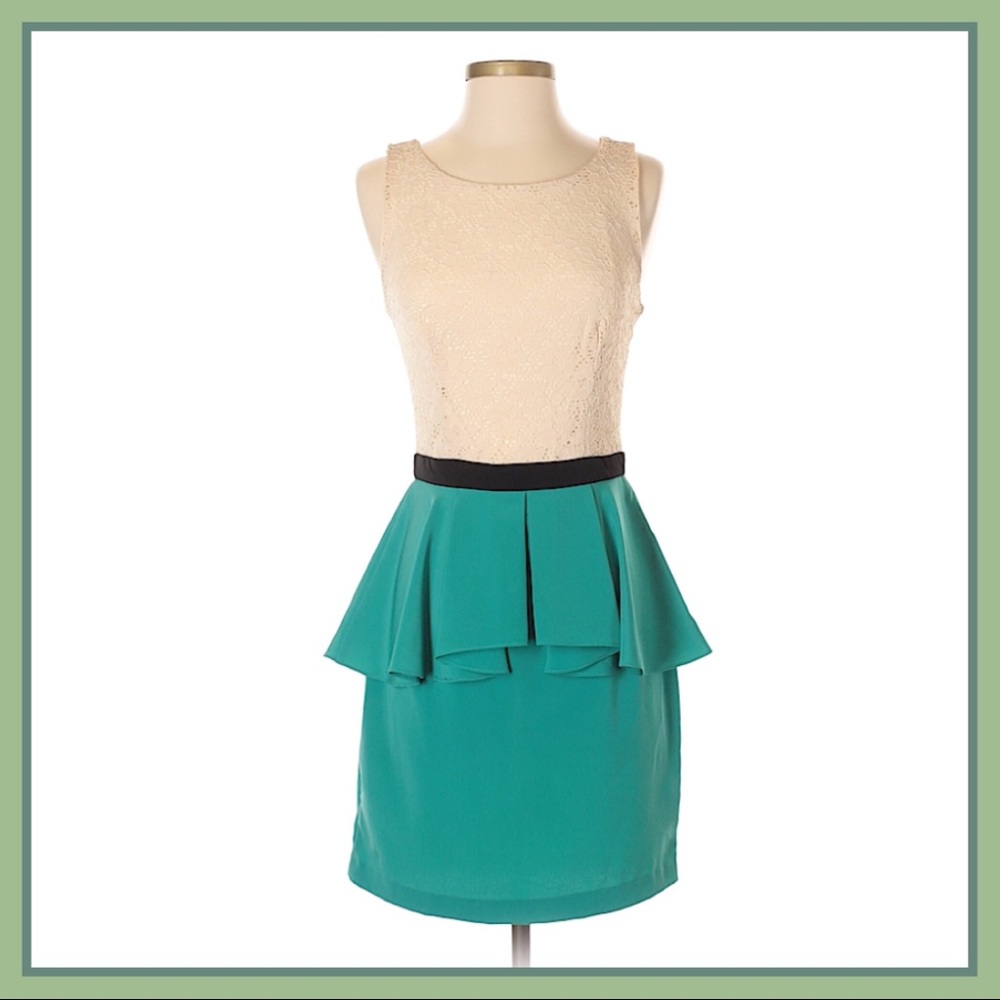 Mystic Peplum Color-Block Dress